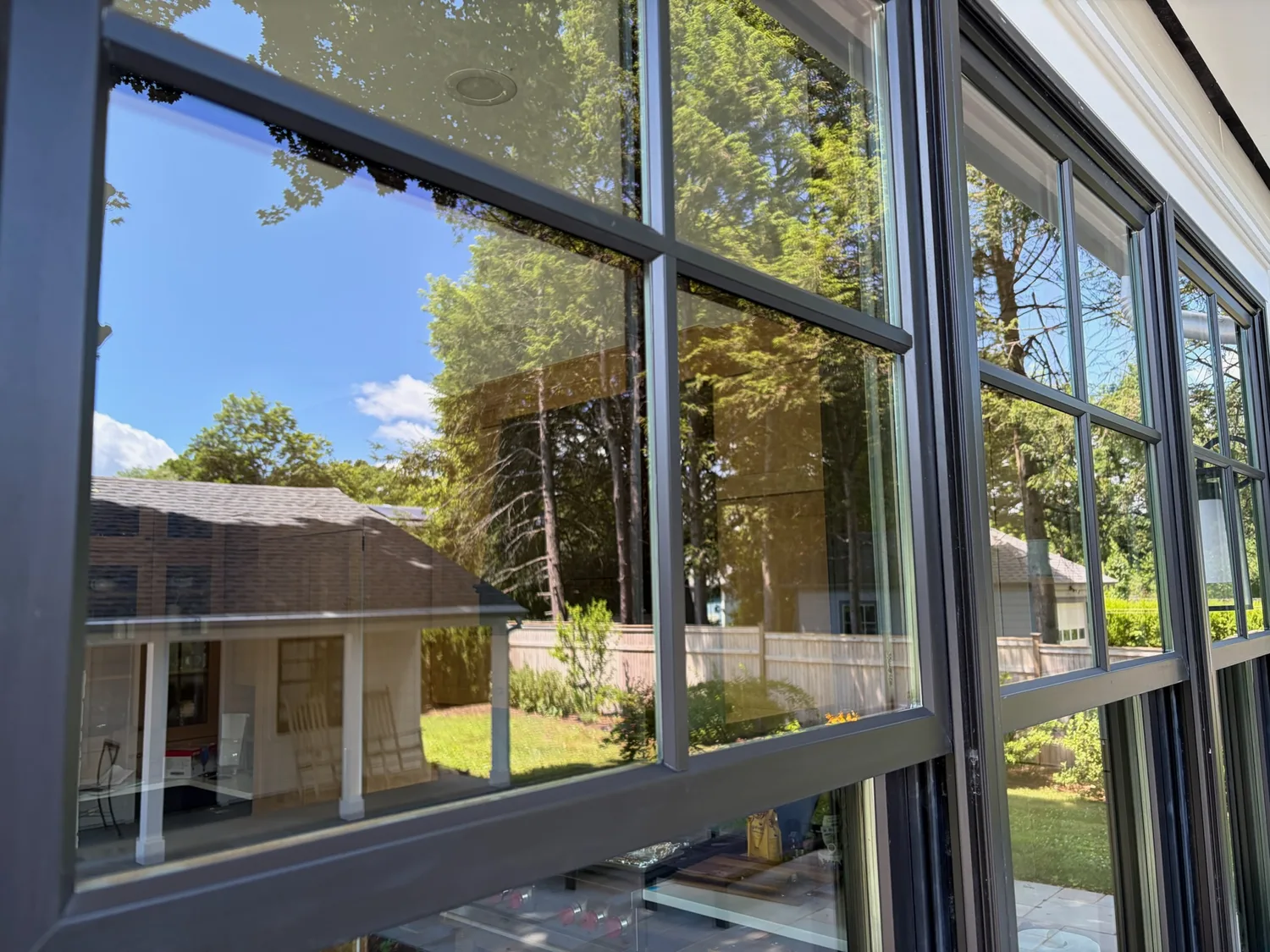 Freshly cleaned, streak-free windows on a Hudson Valley home near Hudson, NY